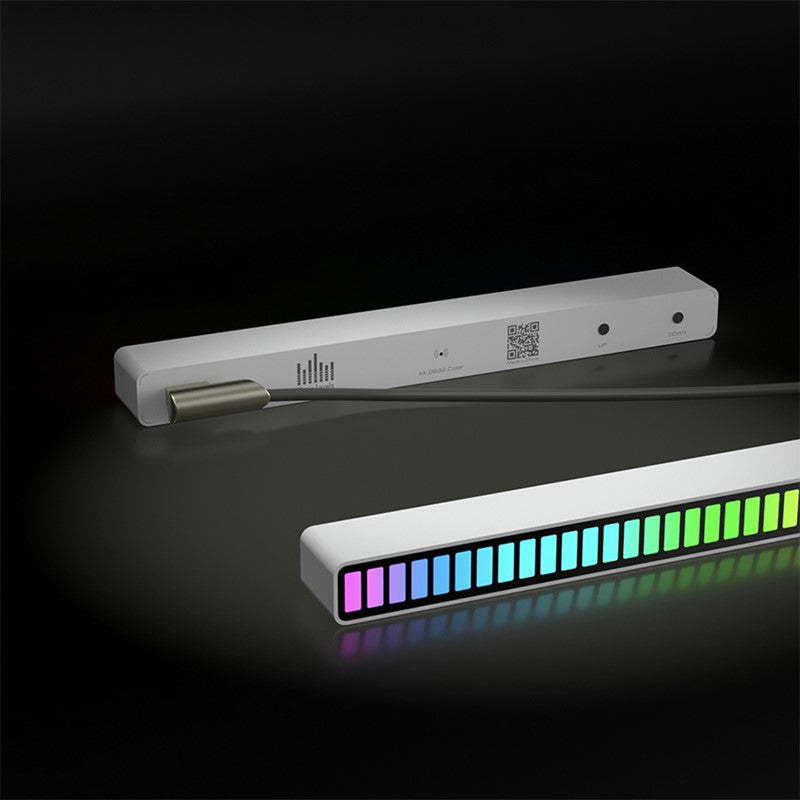 RGB Double LED Music, Voice Sync Rhythm Light Bar, Atmosphere Light for Car, Gaming Room Decoration - Silver RGB Double LED Music, Voice Sync Rhythm Light Bar, Atmosphere Light for Car, Gaming Room Decoration - Silver